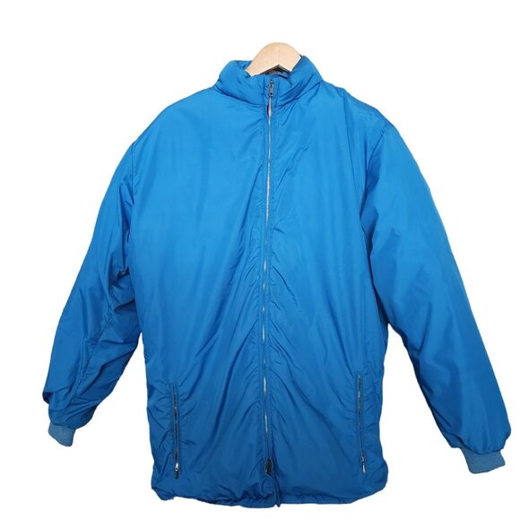 Vtg Tempco Quilters Goose Down Insulated Puffer Jacket M Blue Made Seattle